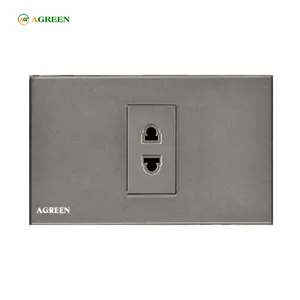 Ổ cắm đơn 2 chấu âm tường 16A AGREEN 118-16 mặt PC