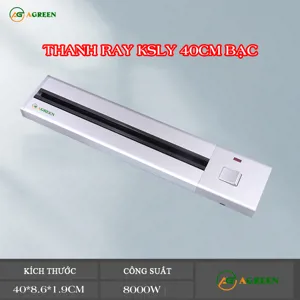 Thanh ray ổ cắm điện AGREEN KSLY-40B 40 cm màu bạc tải 8000 W