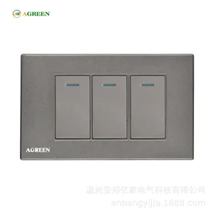 Công tắc 3 nút âm tường 16A AGREEN 118-03 mặt PC