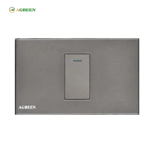 Công tắc 1 nút âm tường 16A AGREEN 118-01 mặt PC