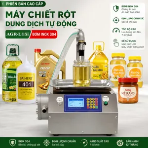 Máy chiết rót dung dịch dạng sệt AGR-L15i bơm bánh răng inox 304