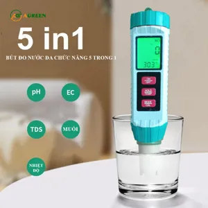 Bút đo chất lượng nước 5 trong 1 AGREEN MF-X51 đo pH, TDS, EC, độ mặn và nhiệt độ