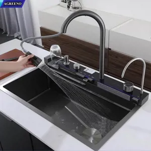 Bồn rửa chén inox 304 AGREENO AG-4 tích hợp vòi lọc và màn hình LED