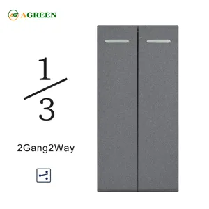 Hạt công tắc đôi AGREEN 16A 1/3 2 chiều, module lắp ghép
