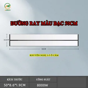 Thanh ray ổ cắm trượt AGREEN AG-RB50 50 cm màu bạc tải 8000 W