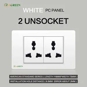 Ổ cắm điện đôi đa năng âm tường AGREEN 118T-13