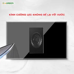 Chiết áp quạt âm tường mặt kính cường lực hình chữ nhật AGREEN 118K-16