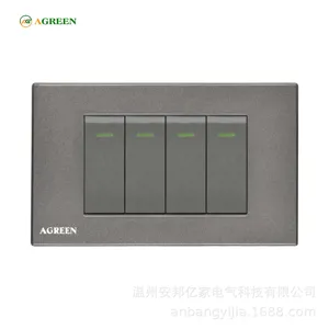 Công tắc 4 nút âm tường 16A AGREEN 118-04 mặt PC