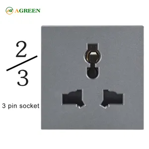 Hạt ổ cắm đa năng AGREEN 16A 2/3, module lắp ghép