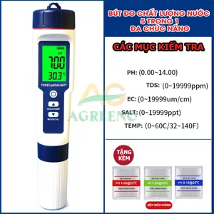 Bút đo chất lượng nước 5 trong 1 9909 đo pH, TDS, EC, độ mặn và nhiệt độ