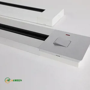 Thanh ray ổ cắm âm bàn AGREEN màu bạc 40 – 100 cm có công tắc chống quá tải