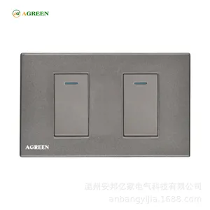 Công tắc 2 nút âm tường 16A AGREEN 118-02 mặt PC