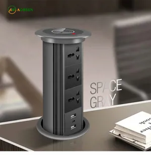Ổ cắm nâng âm bàn đảo AGREEN AG-UT09 3 vị trí tích hợp USB, Type-C sạc nhanh PD
