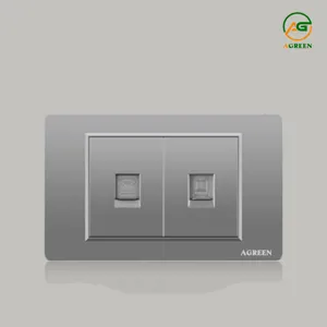 Ổ cắm mạng 2 cổng RJ45 âm tường AGREEN 118X-08